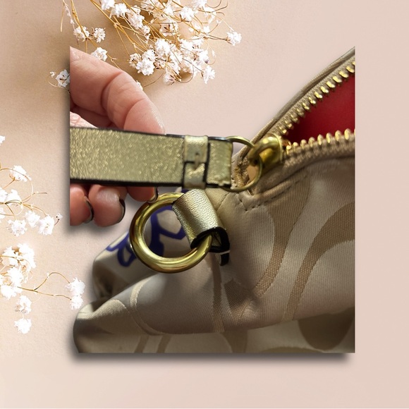 Coach Poppy Floral Glam Satchel F22323 Signature Jacquard Gold Trim 2012 - Picture 6 of 9